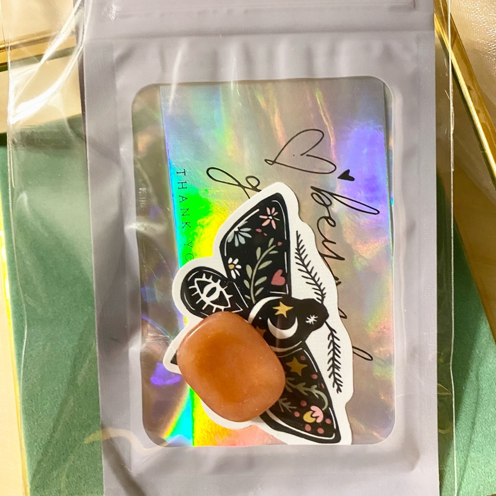 Carnelian crystal worry stone